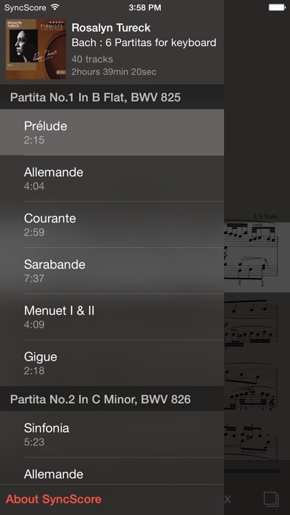 Bach Partitas - SyncScore