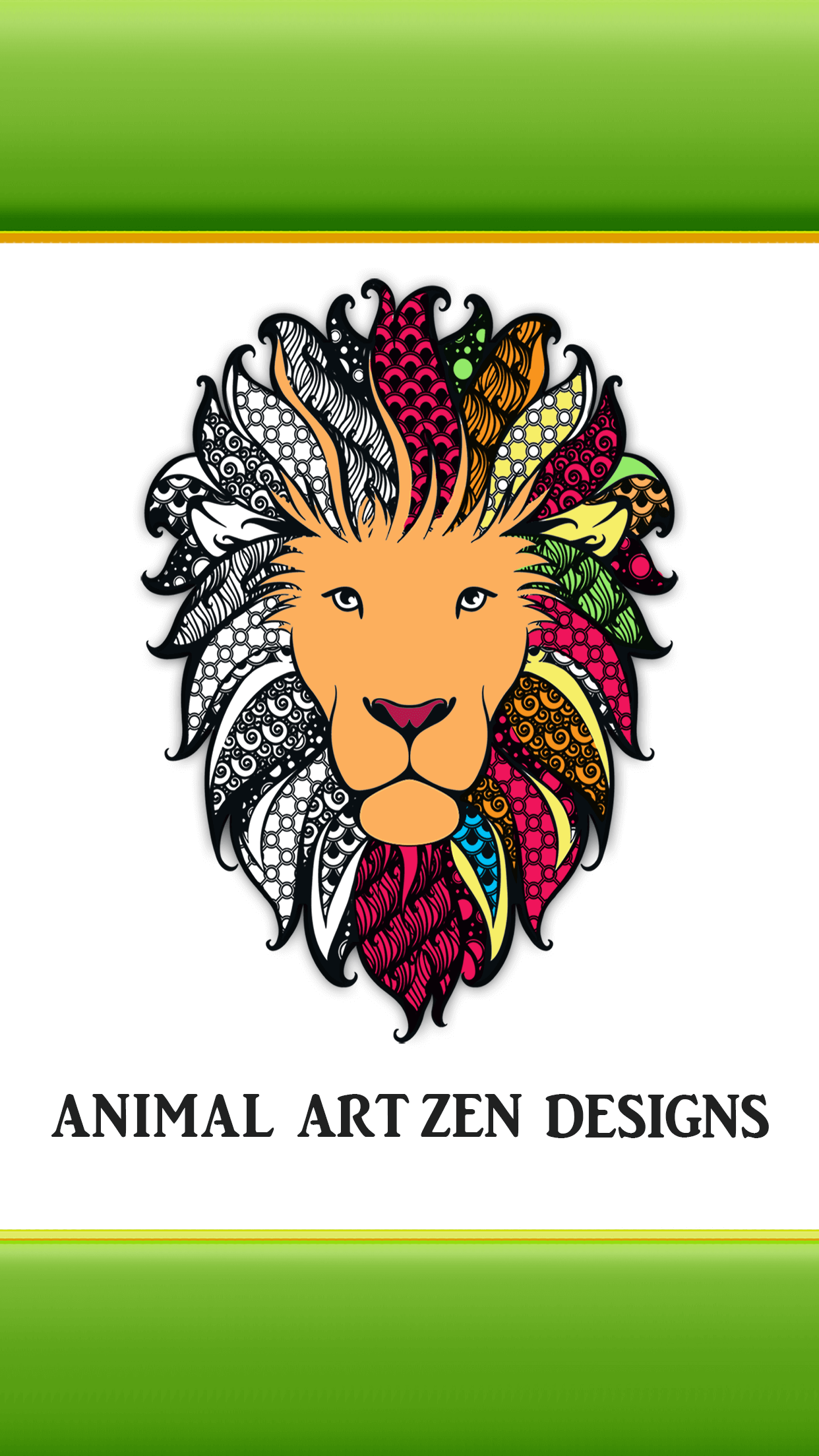 Animal Art Designs - Zen Therapy Adult Coloring Book
