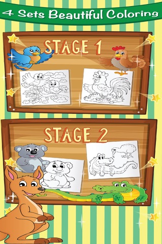 My Farm Animal Pet Cartoon Coloring Book 2 Easy Paint for Kid Free screenshot 2
