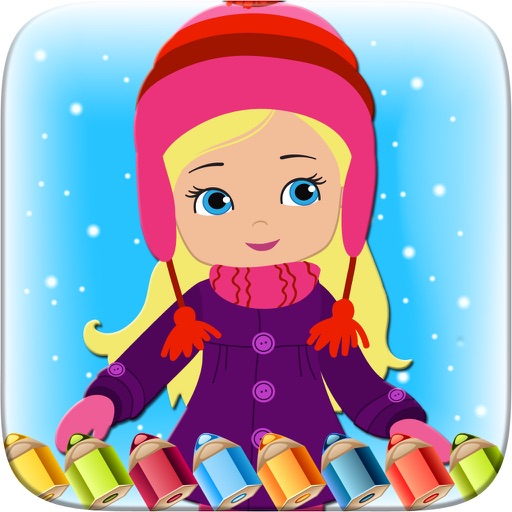 Little Girls Colorbook Drawing to Paint Coloring Game for Kids iOS App