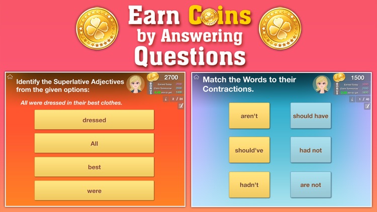 Grade 2 ELA - English Grammar Learning Quiz Game by ClassK12 [Lite]