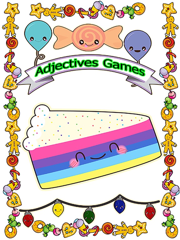 Adjectives games for kindergarden and 1st grade reading iPad screenshot