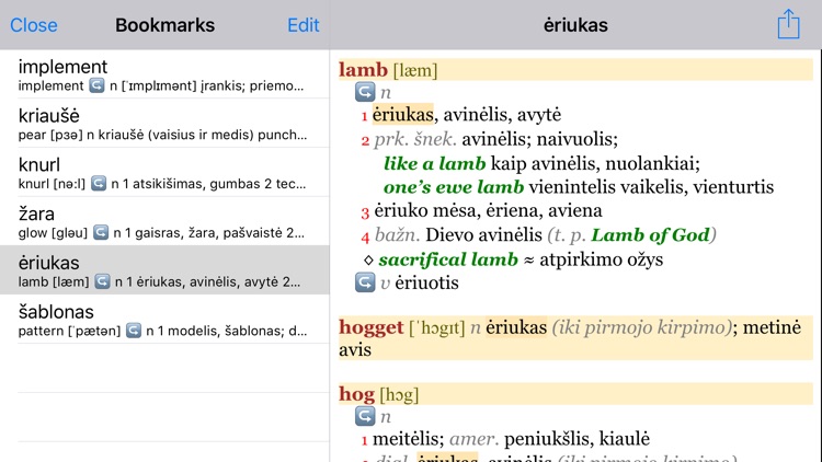 Anglonas - the English-Lithuanian dictionary screenshot-4