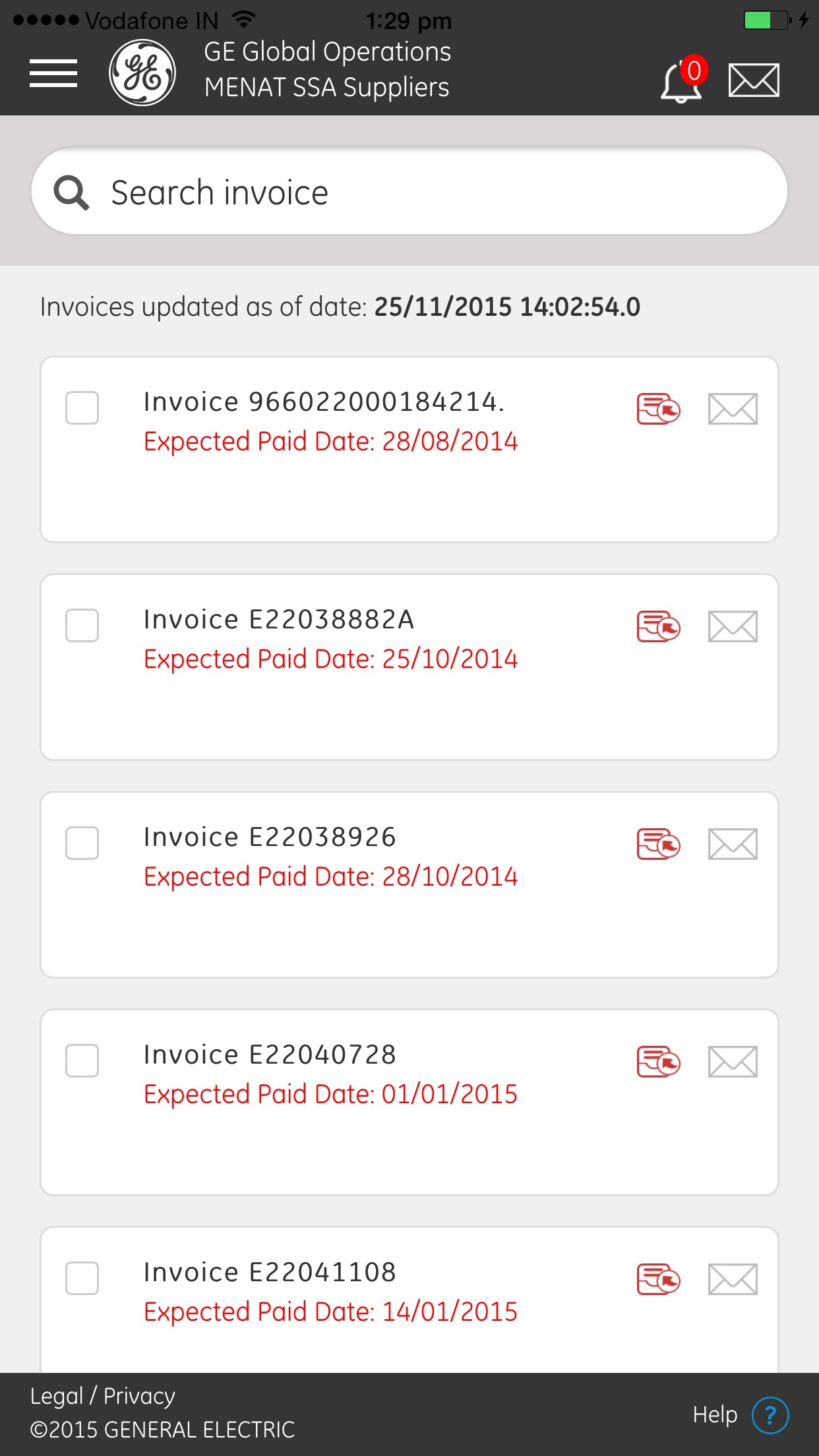 GE Supplier App