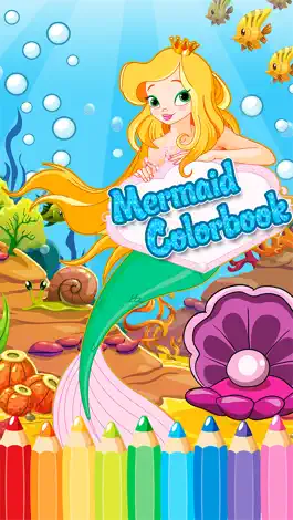 Game screenshot princess mermaid coloring pages free for girl kids mod apk