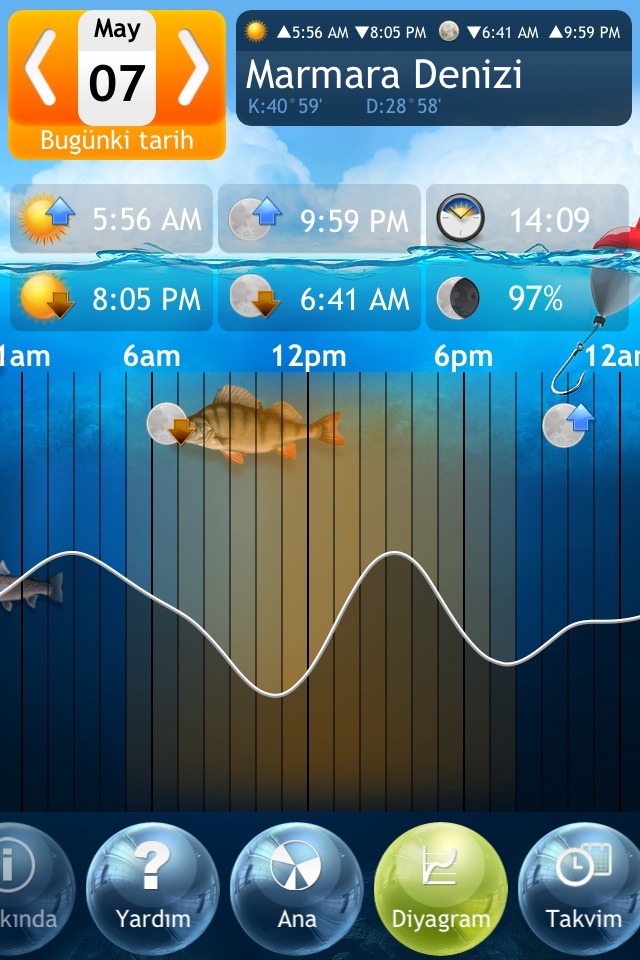 Fishing Deluxe - Best Fishing Times Calendar screenshot 2