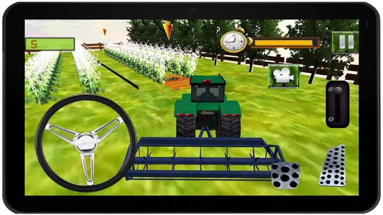 Real Corn Farming Tractor trolley Simulator 3d 2016 – free crazy farmer Harvester cultivator pro driving village sim screenshot-3