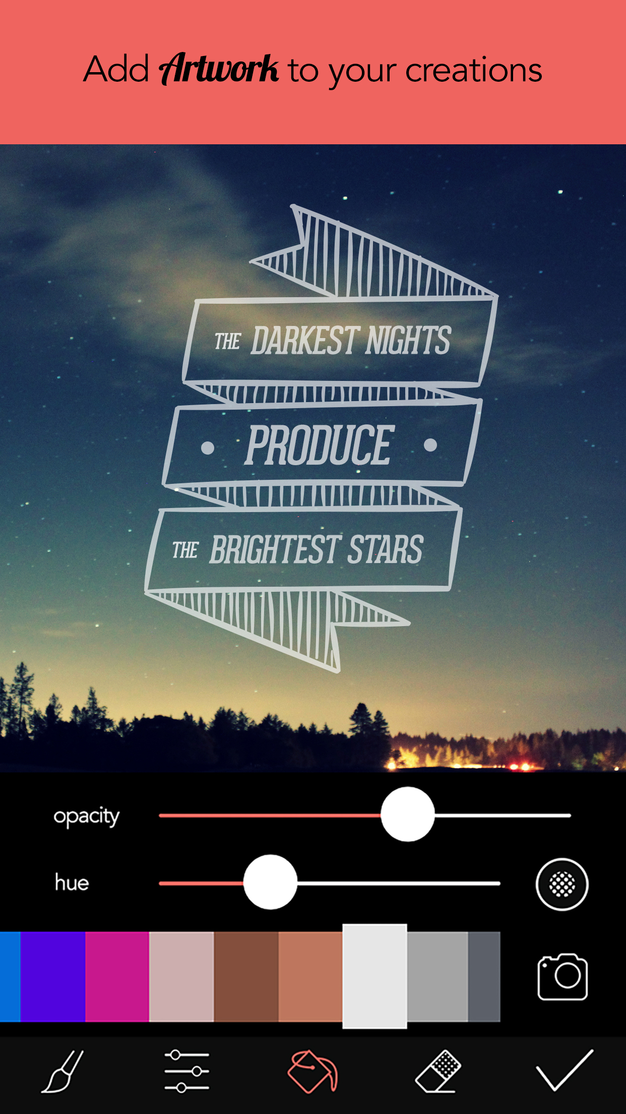 Overphoto Typography Photo Editor - Write captions, add quotes & create font effects