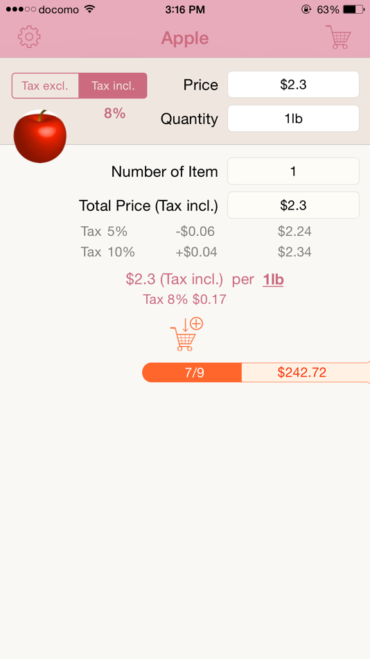 #1. @Calc - Unit Price Calculator (iOS) 来自: Hiroshi Hattori