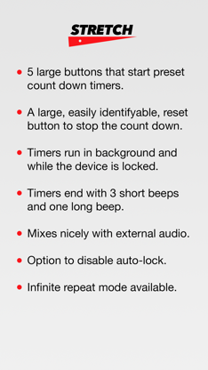 Stretch - A countdown timer for fitness, workout, egg, or anything really screenshot 2