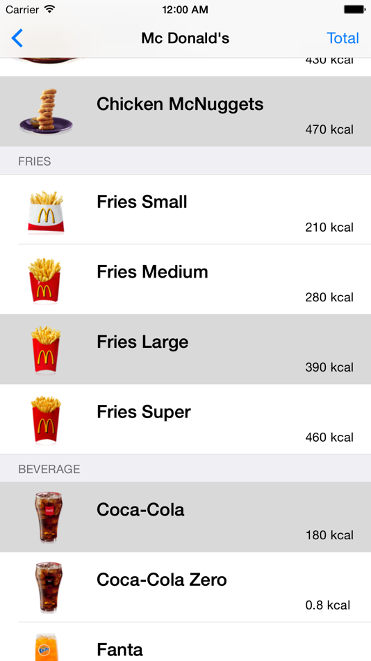 Fast Food Caloriemeter - 1.3 - (iOS)