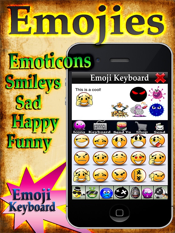 Emoji 4+ - Great Emoticons And Smileys You'll Love iPad screenshot 1 - Productivity app