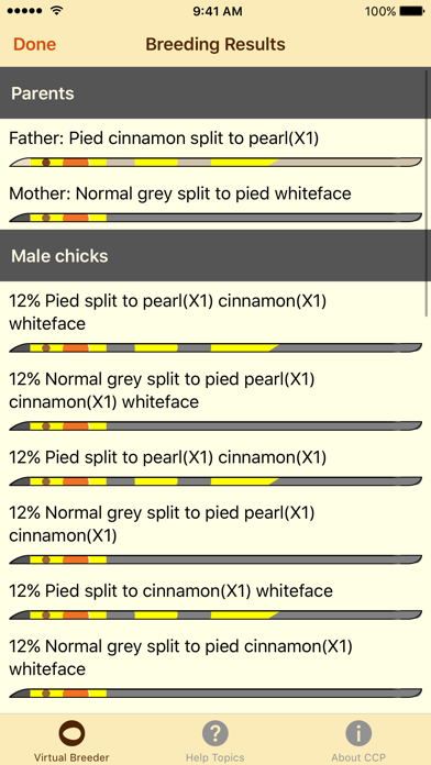 Cockatiel Color Palette Screenshot