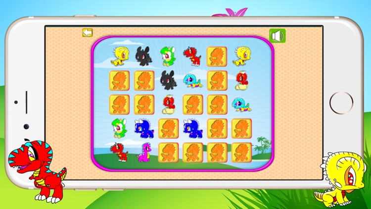 Dinosaur and Dragon Preschool Educational Matching Games for Kids