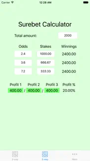 surebet calculator iphone capturas de pantalla 2
