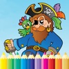 海賊のぬりえ - 子供のゲームのための海のデッサン