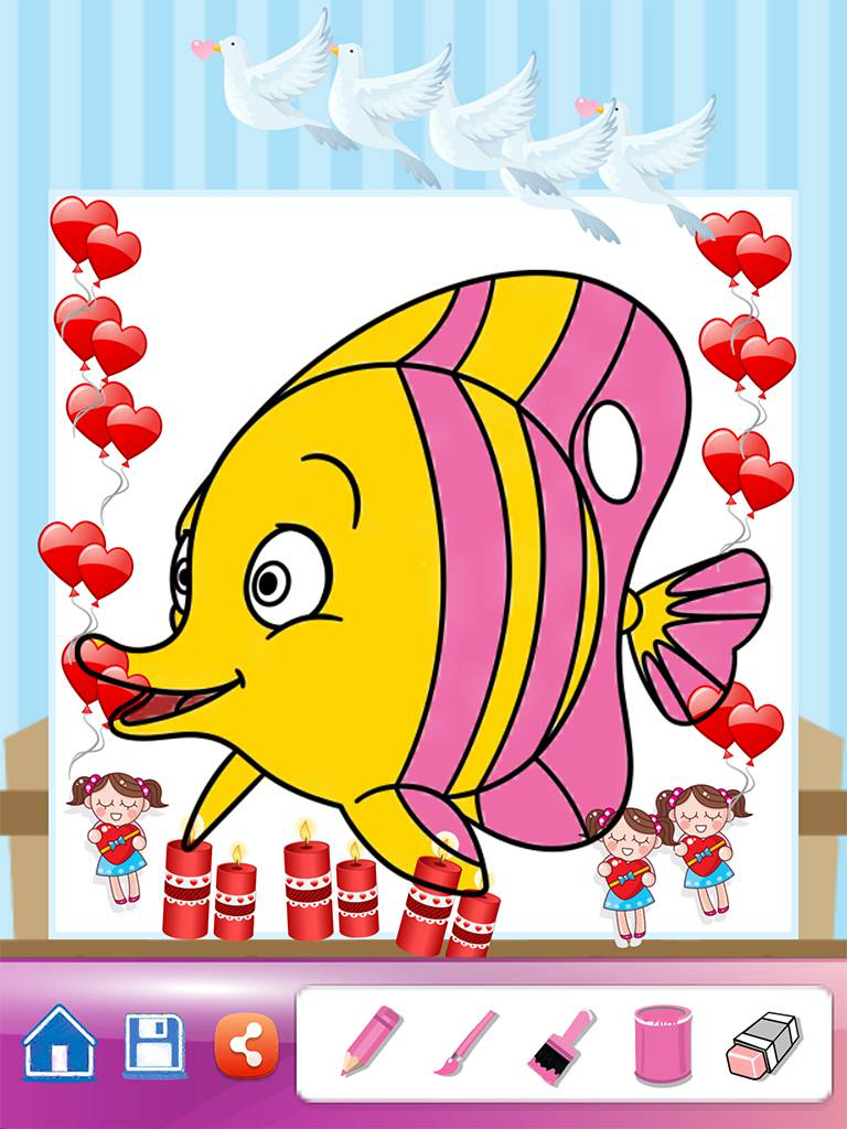 Ocean Drawing Coloring Book - Cute Caricature Art Ideas pages for kids screenshot 9