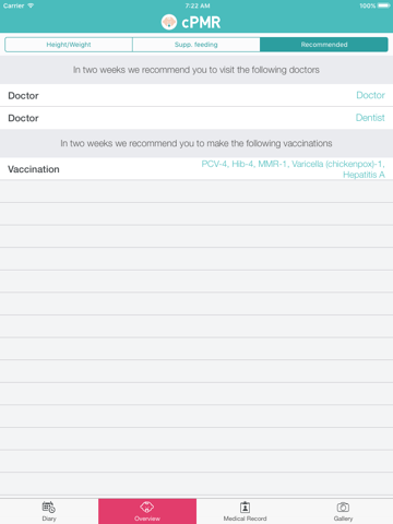 Screenshot #5 pour cPMR - Children Personal Medical Record