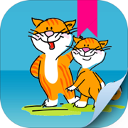 著色頁可愛的貓小貓小貓圖畫書 - 教育彩屏學習遊戲的孩子幼兒