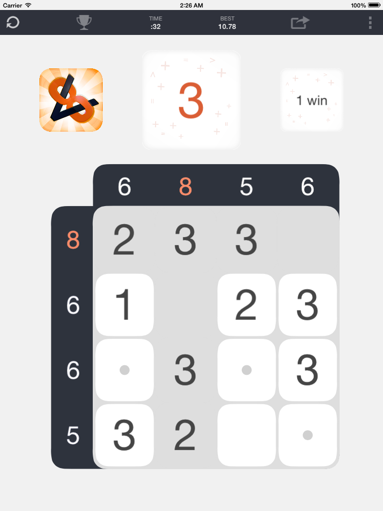 Less Than 8 - Quick Thinking Number Puzzle with a Hint of Sudoku and Kakuro screenshot 4