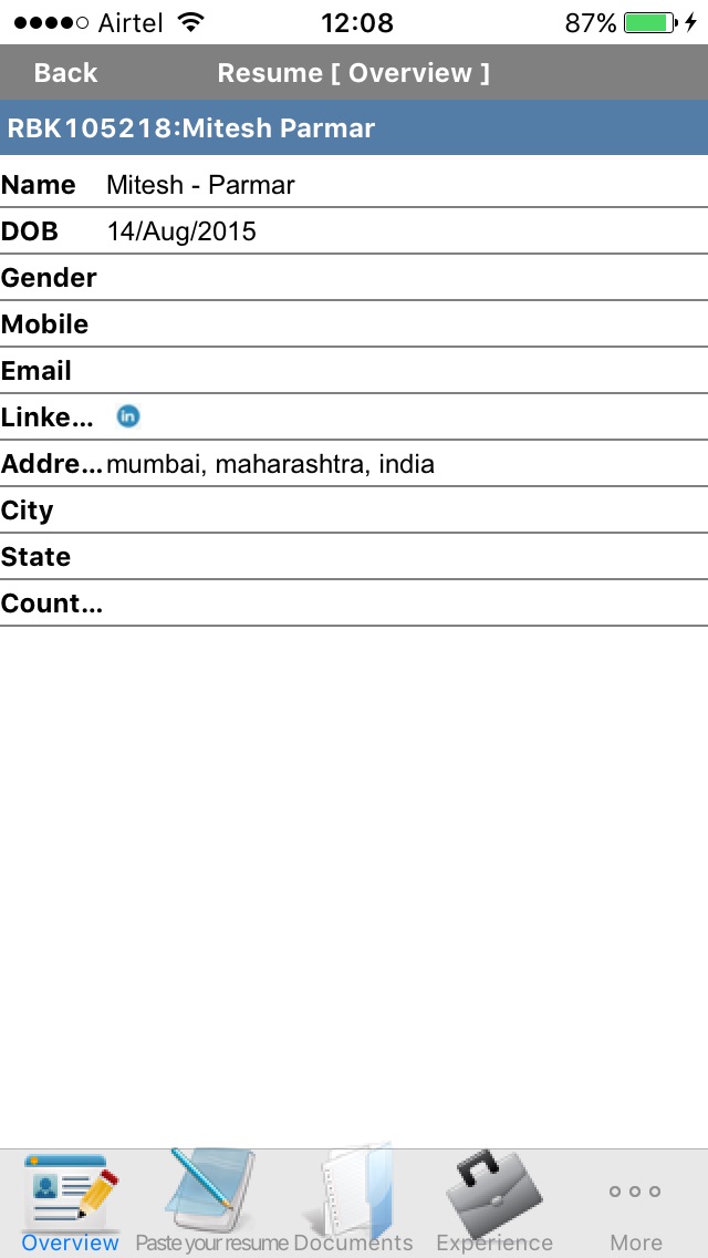 iPhone screenshot