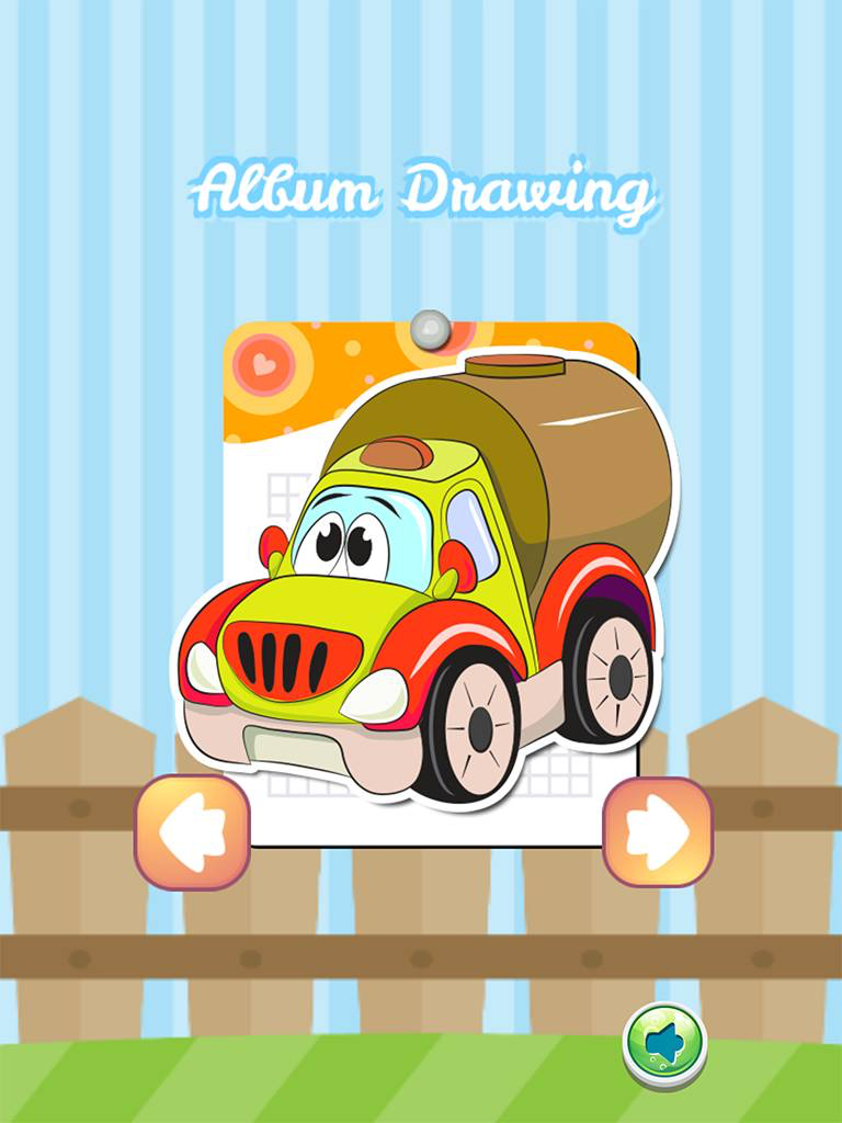 Car Drawing Coloring Book - Cute Caricature Art Ideas pages for kids screenshot 7