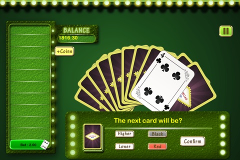 Las Vegas HiLo Jackpot Card Pro - best American gambling table screenshot 2