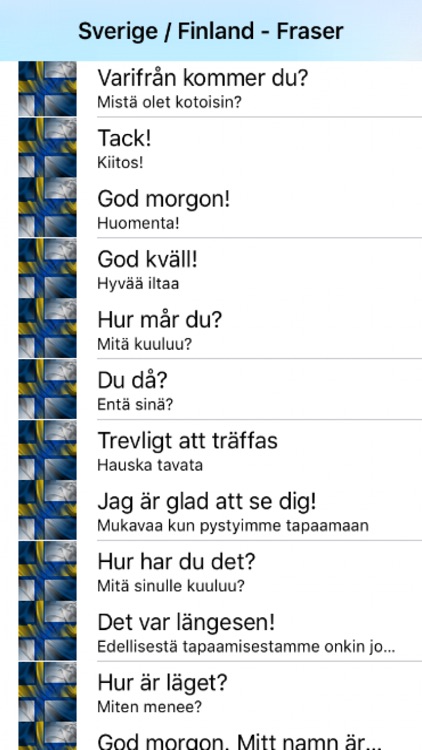 Sverige Finland fraser svenska finsk meningar audio