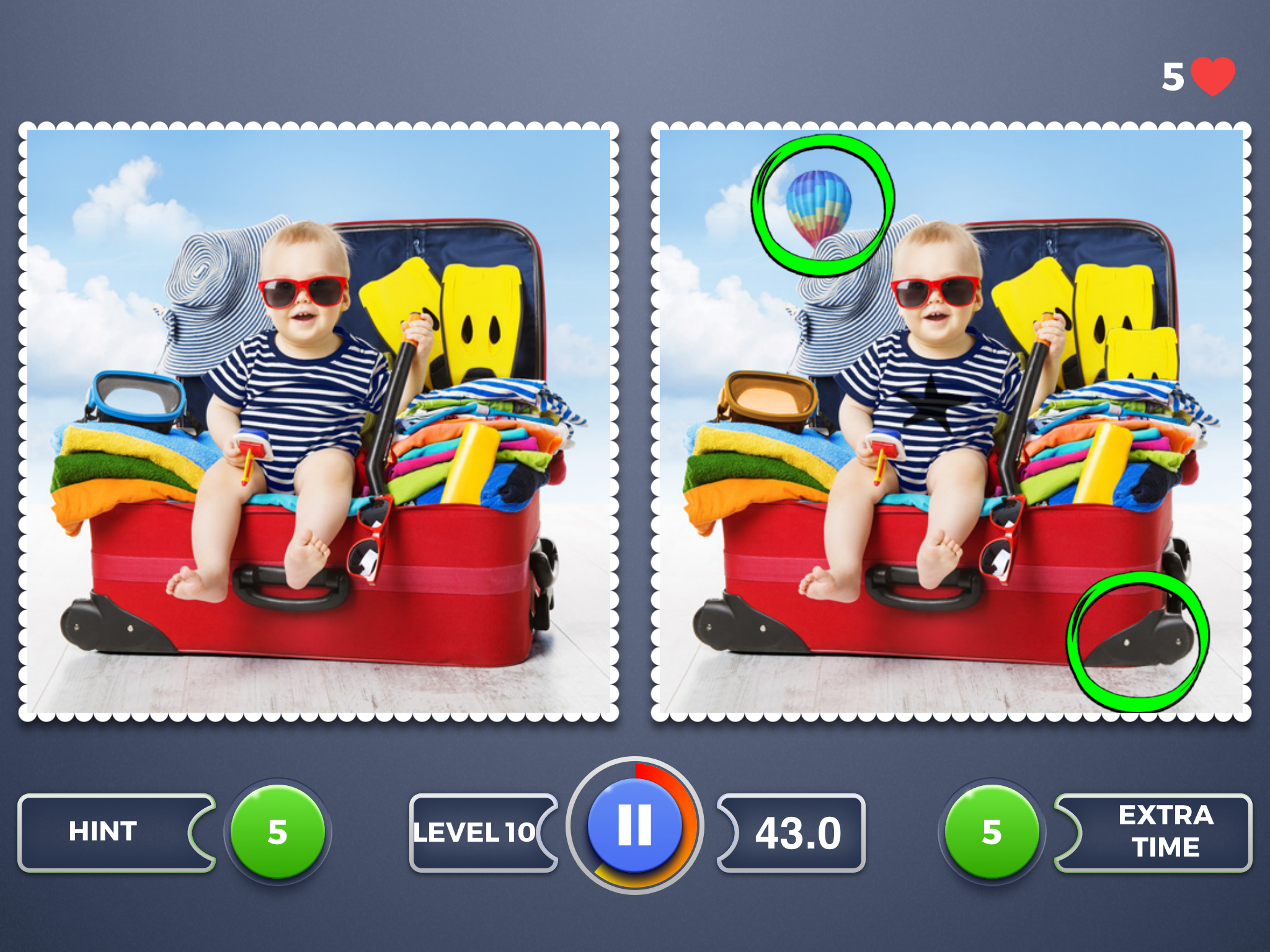 Where’s the difference? - Find and mark five photo retouches