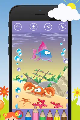 Game screenshot Книжка-раскраска для детей о подводной жизни: с большим количеством изображений, как русалка, рыба. (Underwater & sea animal Coloring Book for Kids) mod apk