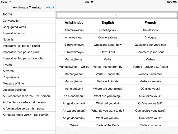 Anishinabe Translator V2 IPad