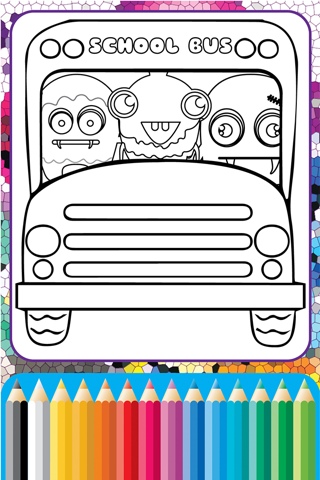 My ABC Cartoon School Bus Coloring Games for Kids screenshot 2