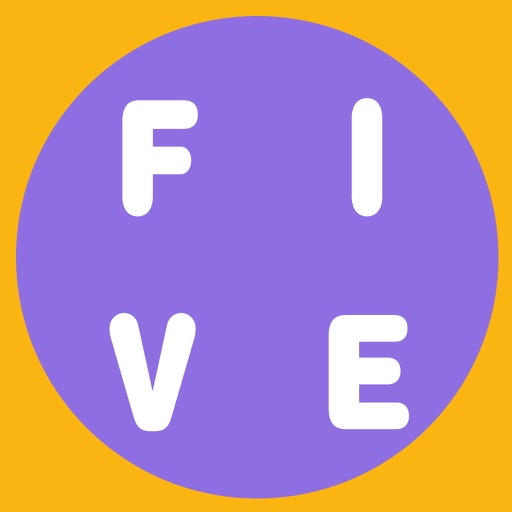 Five letters word game icon