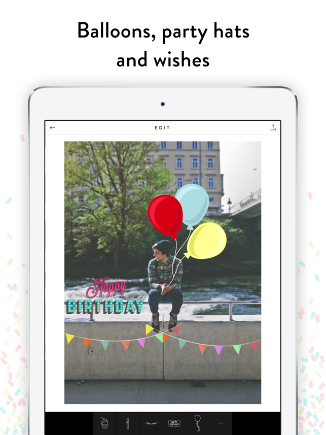 ‎Birthday Stickers - Frames, Balloons and Party Decor Photo Overlays Screenshot