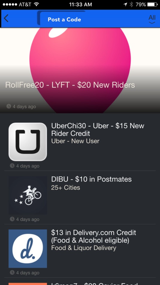 #1. Post a Code - Free Credits and Promo Codes Based on a Promo Code Sharing Community (iOS) By: Great Time Apps