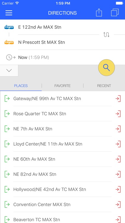 ezRide Portland TriMet - Transit Directions for Bus, Train and Light Rail including Offline Planner
