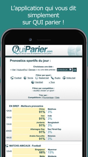 Qui Parier ? Pronostic sportif on the App Store
