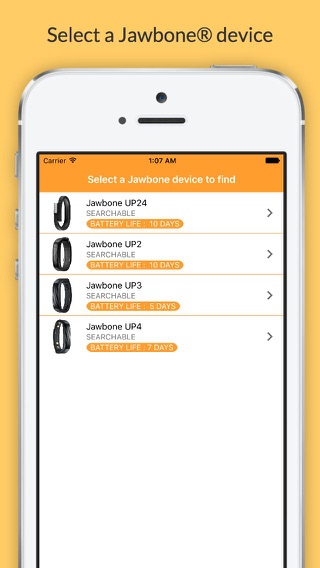 Finder for Jawbone - find your lost UP24, UP2, UP3 and UP4のおすすめ画像1