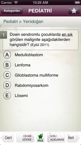 Game screenshot Tüm TUS Soruları - Pediatri Lite hack