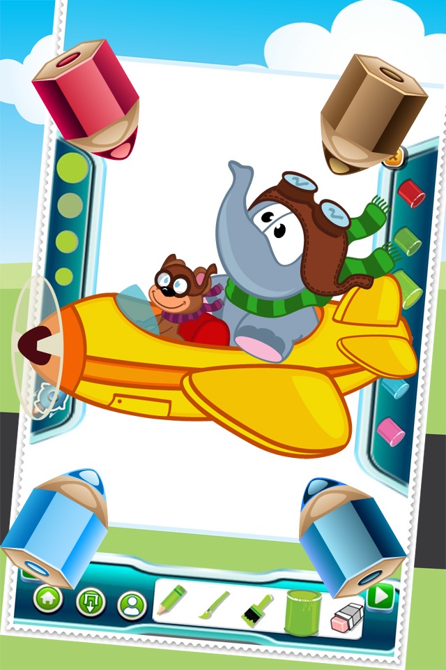 Flying on Plane Coloring Book World Paint and Draw Game for Kids screenshot 2