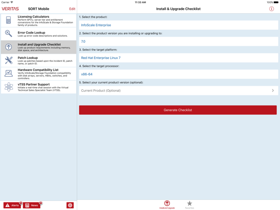 Veritas Services and Operations Readiness Tools (SORT) Mobile iPad screenshot 4 - Productivity app