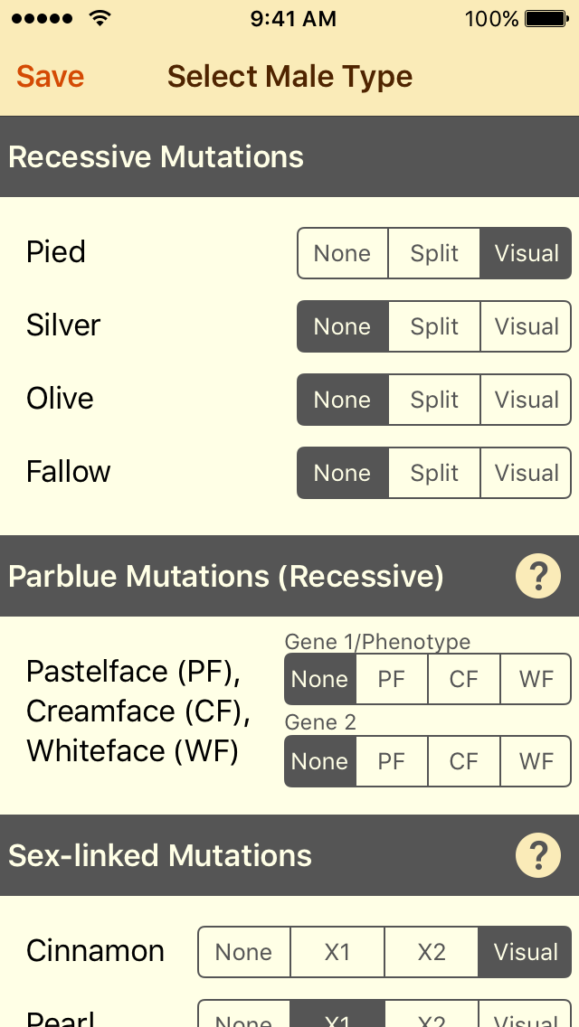 Cockatiel Color Palette