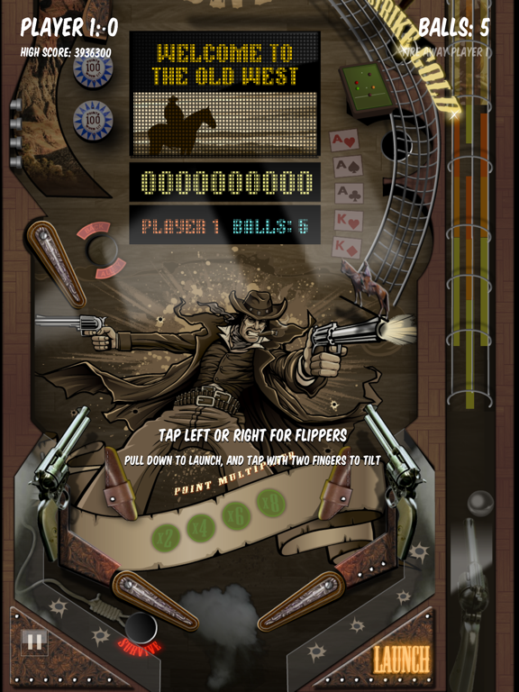 Old West Pinball iPad screenshot