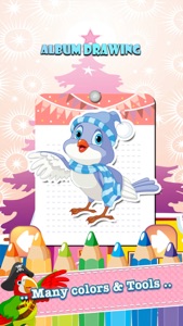 Bird Drawing Coloring Book - Cute Caricature Art Ideas pages for kids screenshot #1 for iPhone
