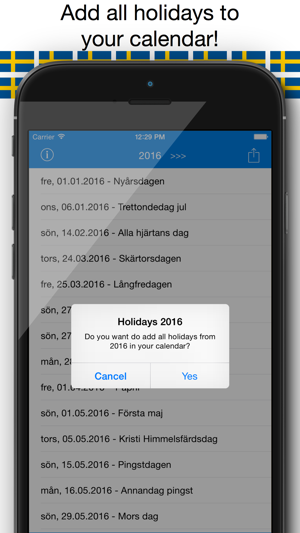 Svenska Helgdagar - Kalender 2016 i Sverige för Semester och(圖2)-速報App