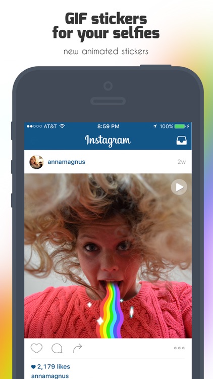 Rainbow Mouth - GIF Stickers for your photos