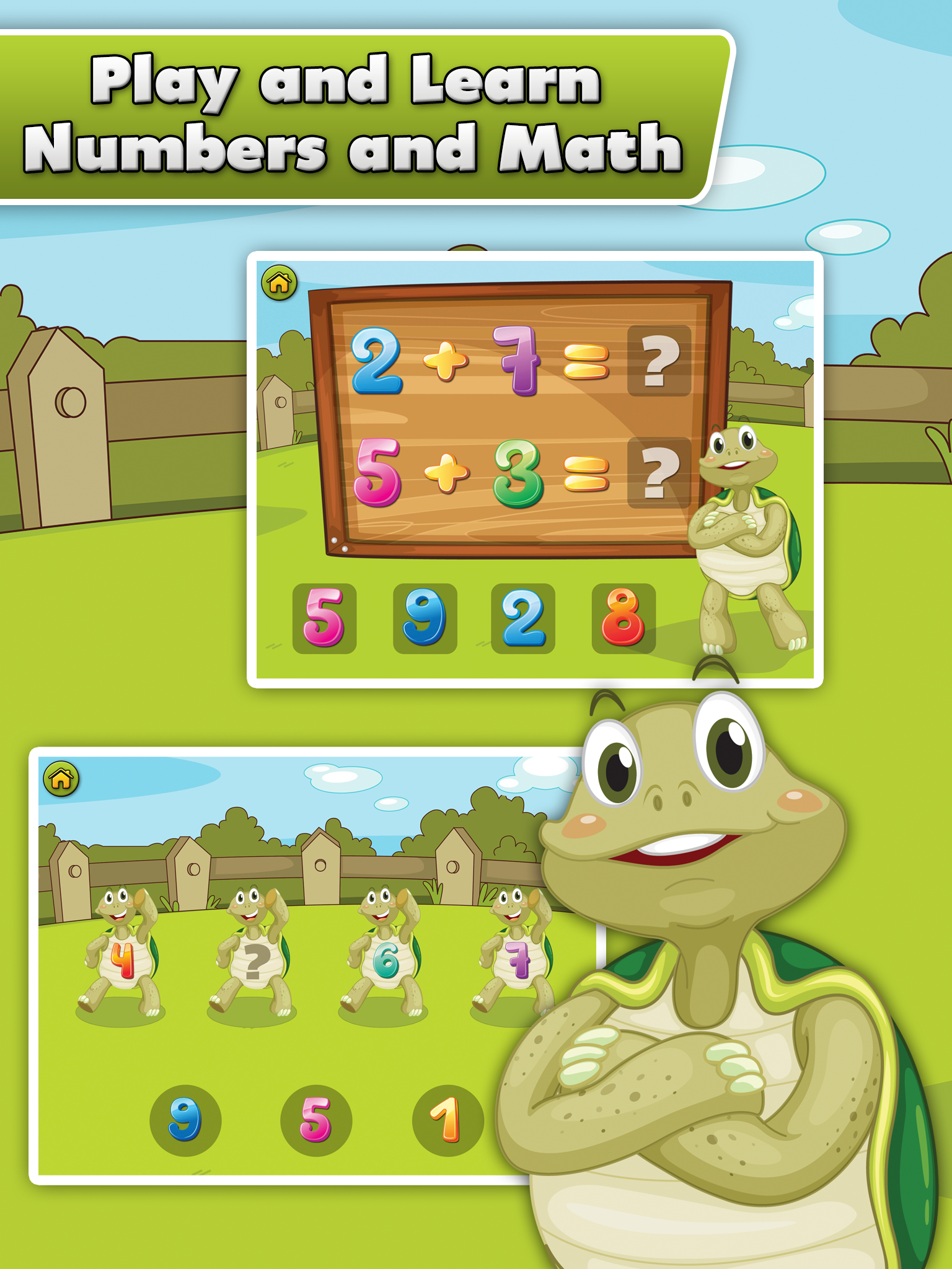 Turtle Maths for Kids - Children Learn Numbers, Addition and Subtraction