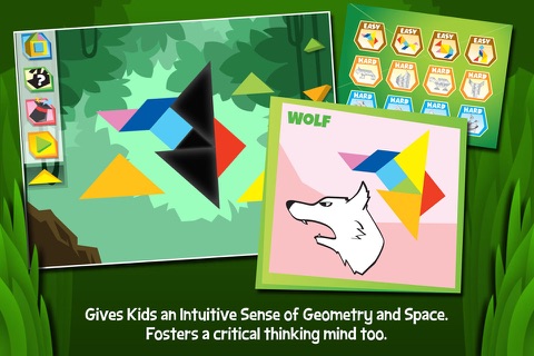 Kids Learning Puzzles: Wild Animals, K12 Tangram screenshot 2