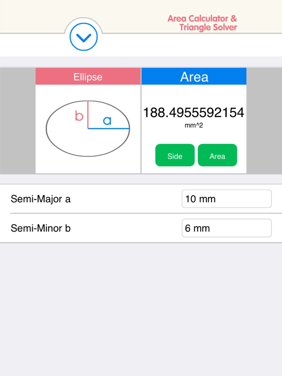 Screenshot #6 pour Area Calculator & Triangle Solver - Quadrilateral, Circle, Ellipse, Rectangle