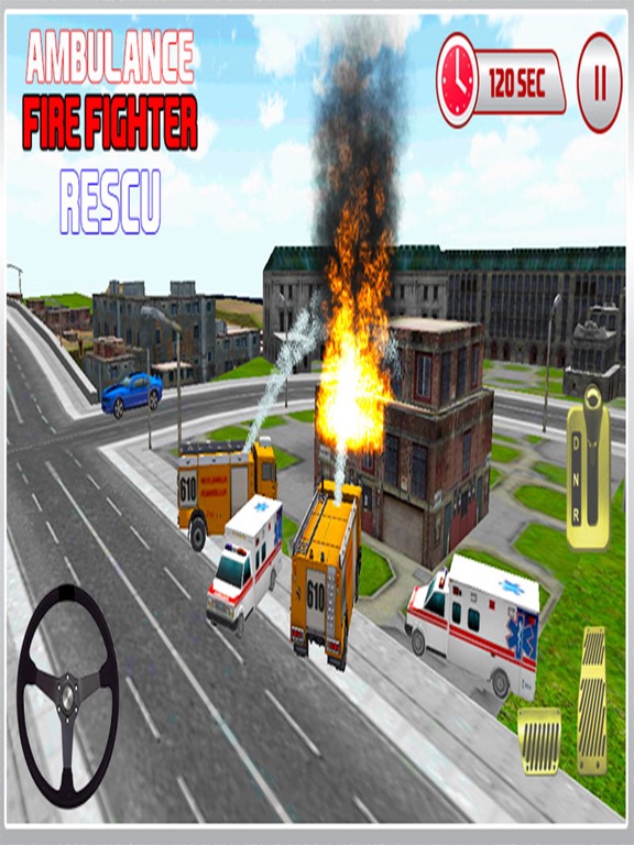 Ambulance 3D Firefighter Rescue iPad screenshot